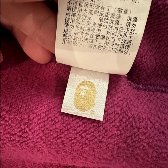 Bathing Ape Purple Camo WGM Shark Hoodie Zip Up Large - Picture 9 of 12